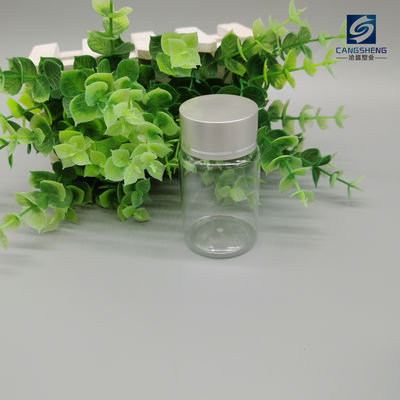 Il chiaro imballaggio farmaceutico imbottiglia i piccoli contenitori di plastica della pillola 30ml